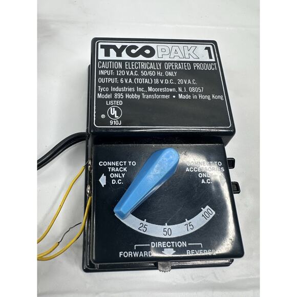 Tyco HO Scale Power Pak 1 Hobby Transformer Model 895 Train 1 Amp AC-DC TESTED - Picture 2 of 3